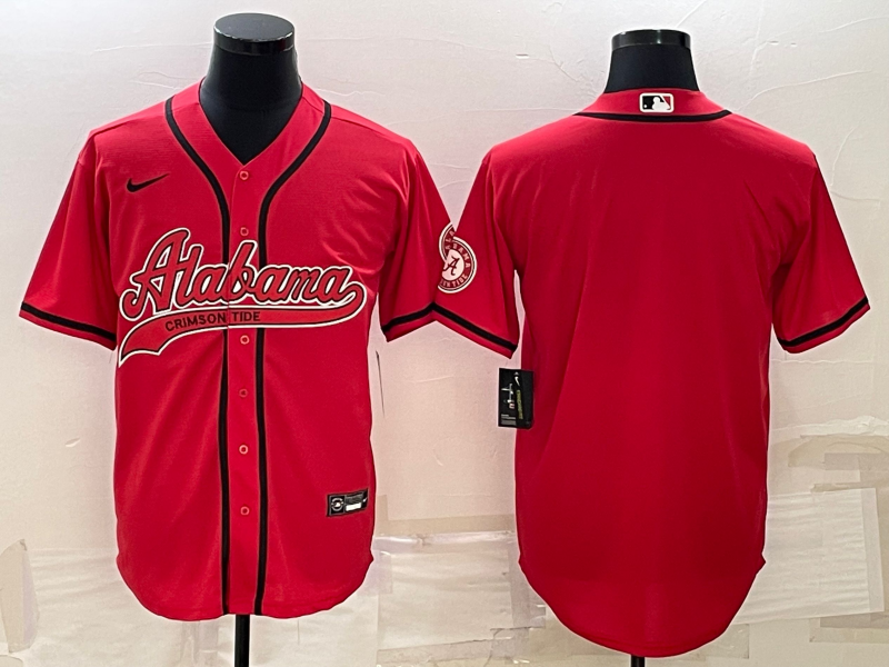 Men's Red Alabama Crimson Tide With Patch Cool Base Stitched Baseball Jersey
